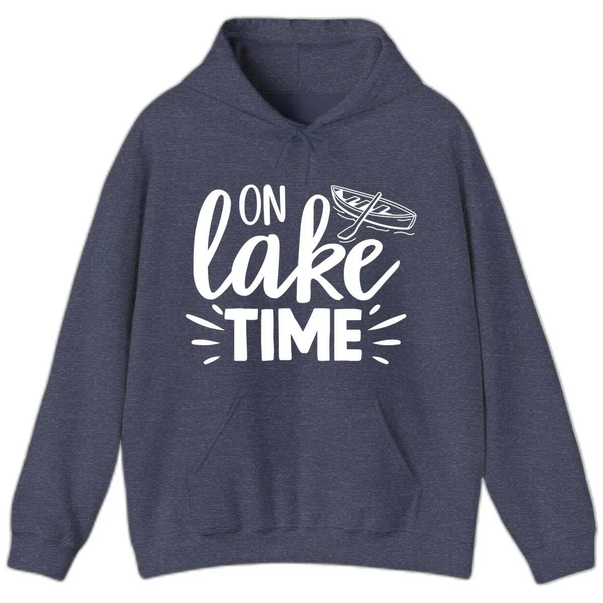 On Lake Time Boat Design Hoodie in Heather Sport Dark Navy
