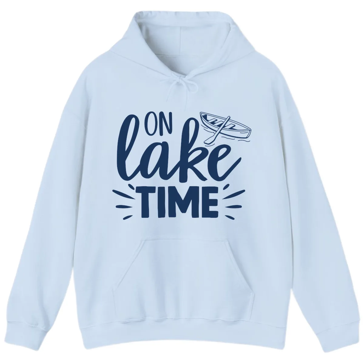 On Lake Time Boat Design Hoodie in Light Blue