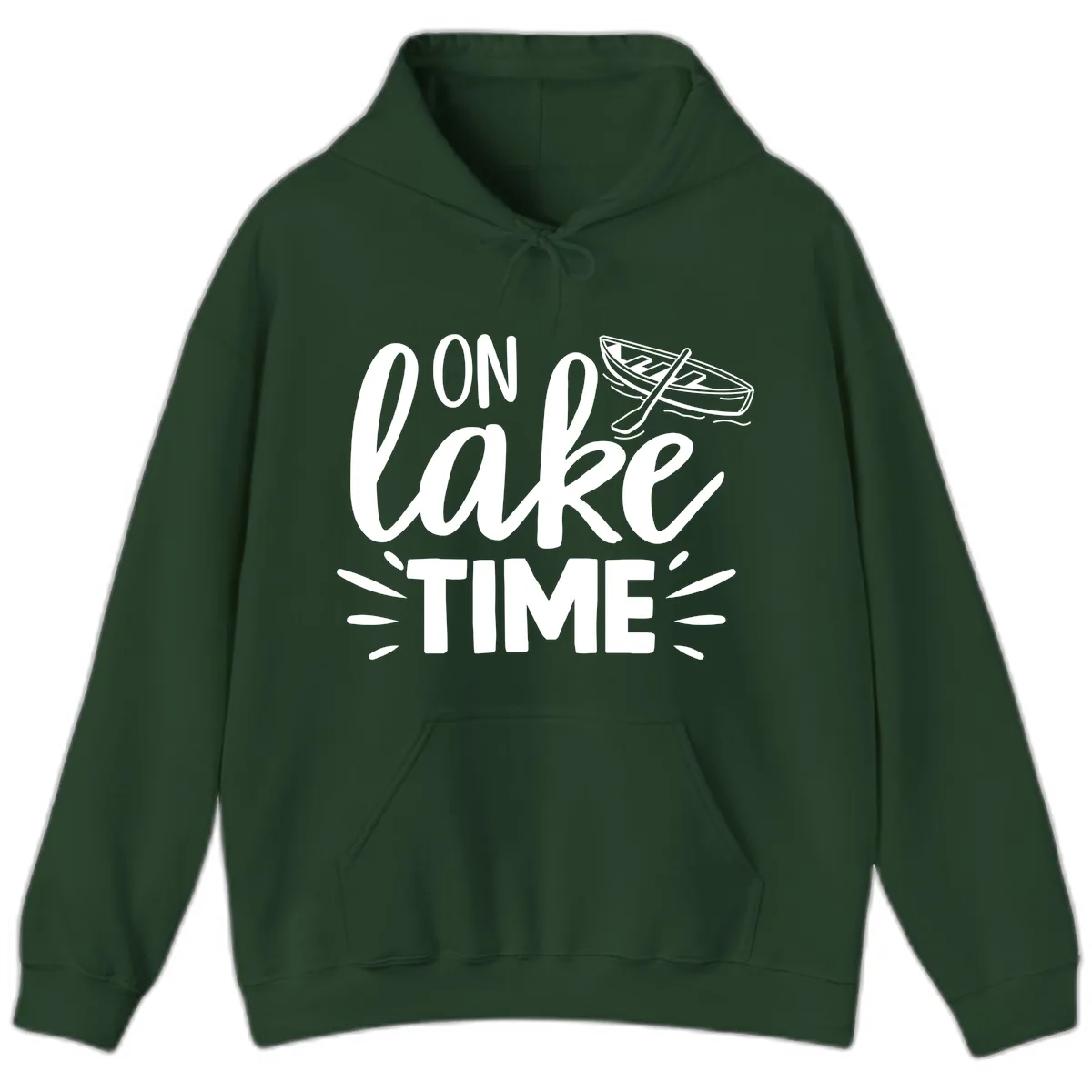 On Lake Time Boat Design Hoodie in Forest Green