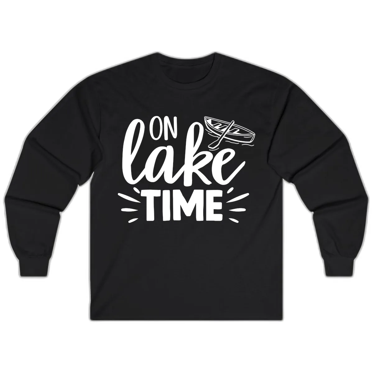 On Lake Time Boat Design Long Sleeve in Black