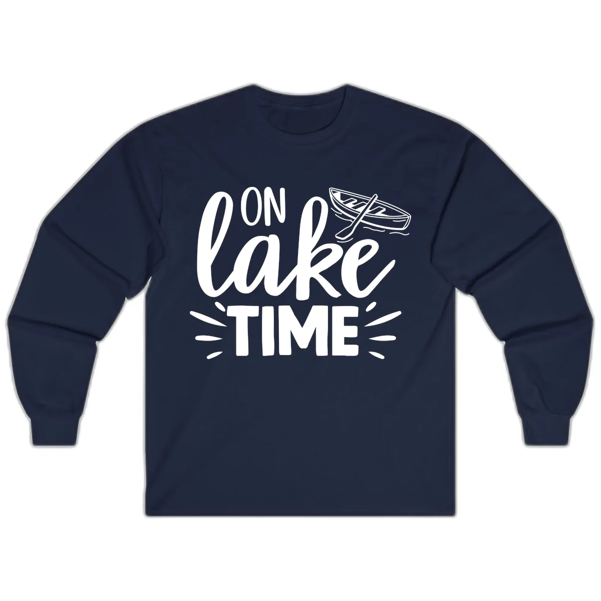 On Lake Time Boat Design Long Sleeve in Navy