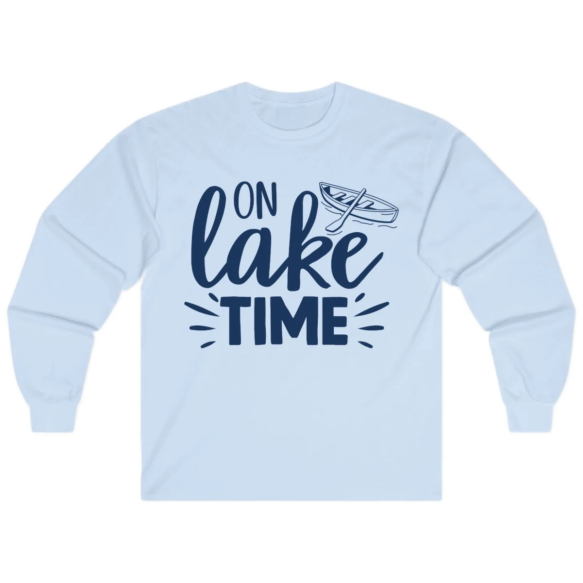 On Lake Time Boat Design Long Sleeve in Light Blue