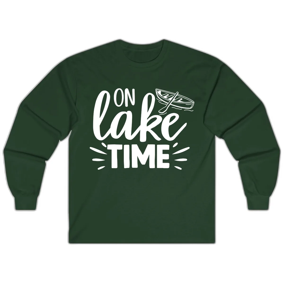 On Lake Time Boat Design Long Sleeve in Forest Green