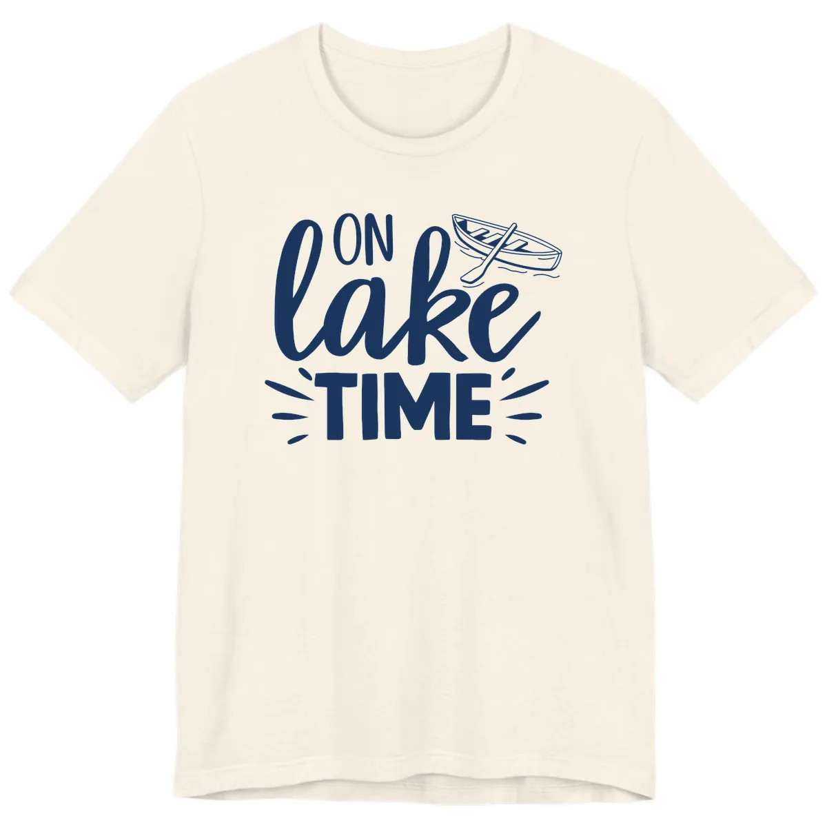 On Lake Time Boat Design Premium T-Shirt in Natural