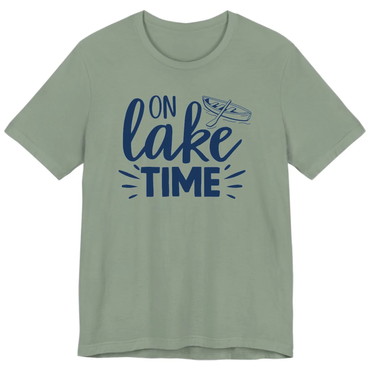 On Lake Time Boat Design Premium T-Shirt in Sage