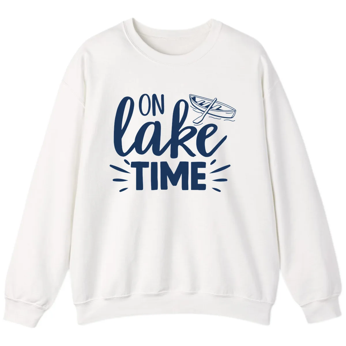 On Lake Time Boat Design Sweatshirt in White