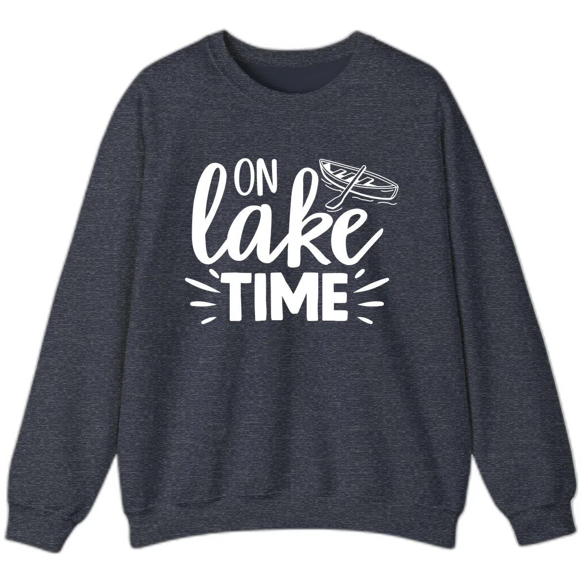 On Lake Time Boat Design Sweatshirt in Heather Sport Dark Navy