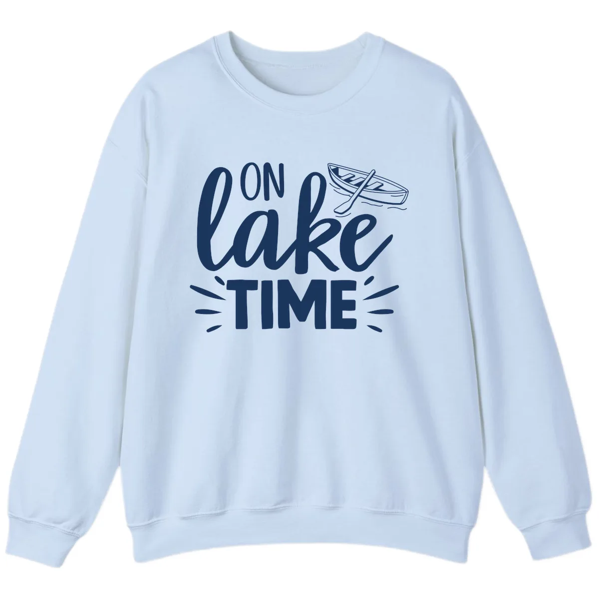 On Lake Time Boat Design Sweatshirt in Light Blue