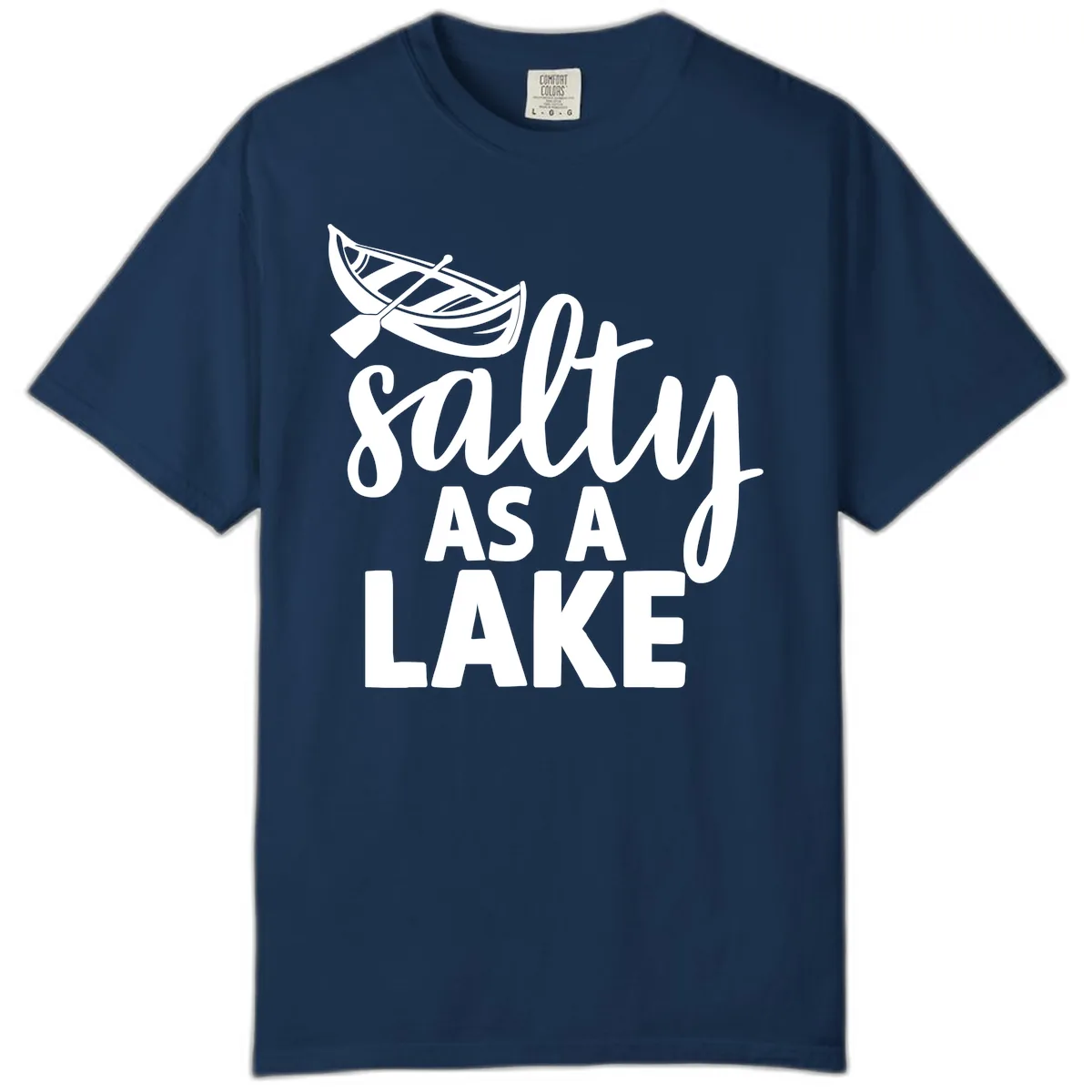 Salty As A Lake Typography Design Comfort Color in Navy