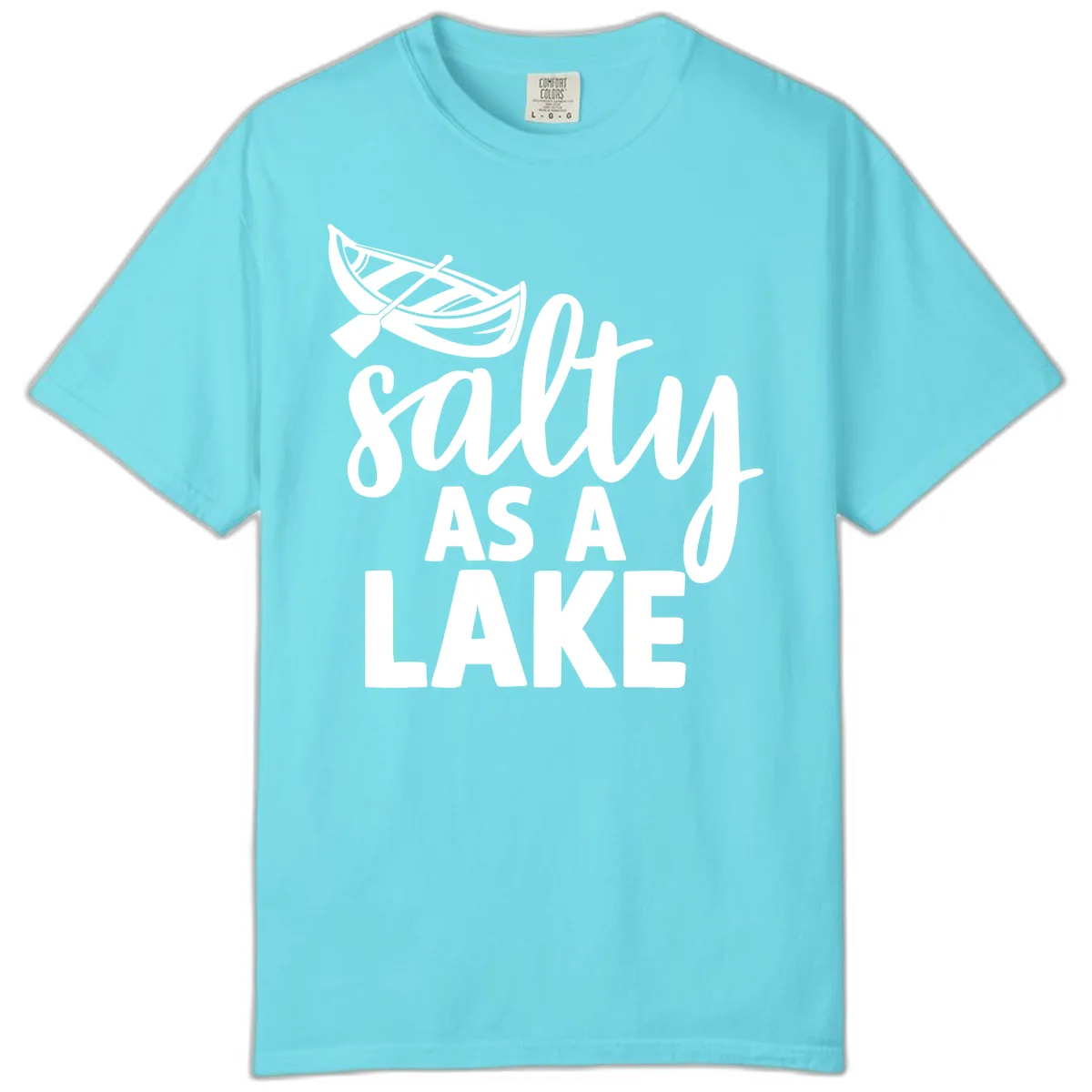 Salty As A Lake Typography Design Comfort Color in Lagoon Blue