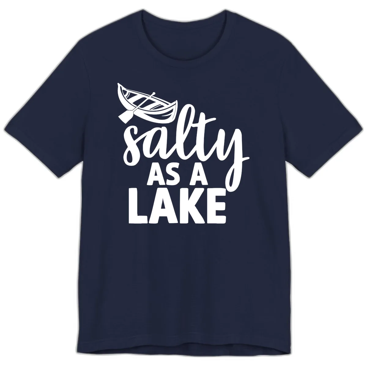 Salty As A Lake Typography Design Premium T-Shirt in Navy