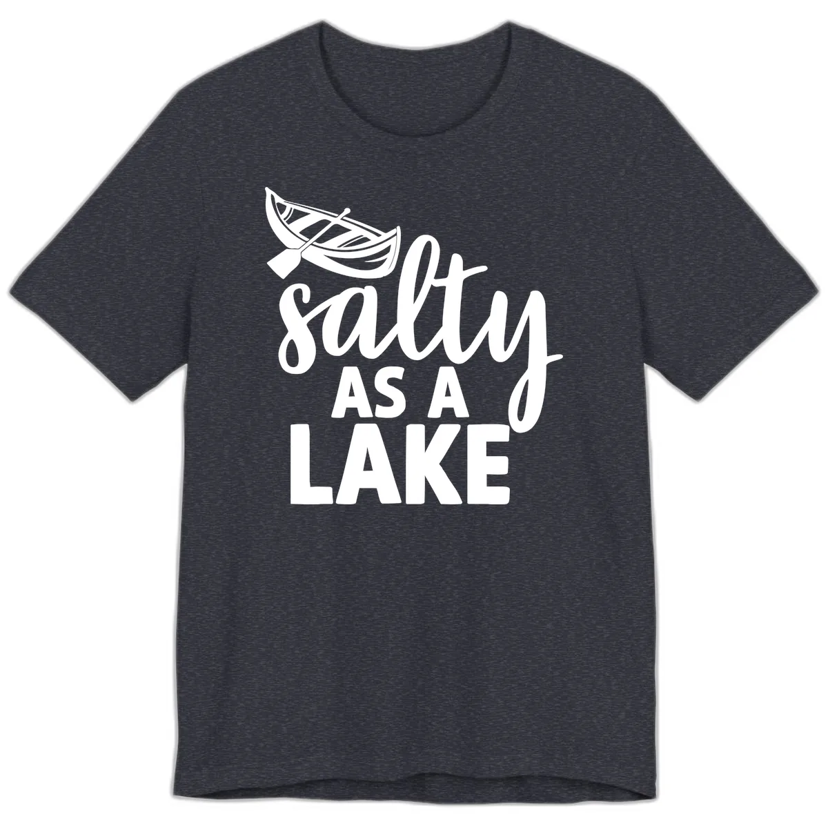 Salty As A Lake Typography Design Premium T-Shirt in Heather Navy
