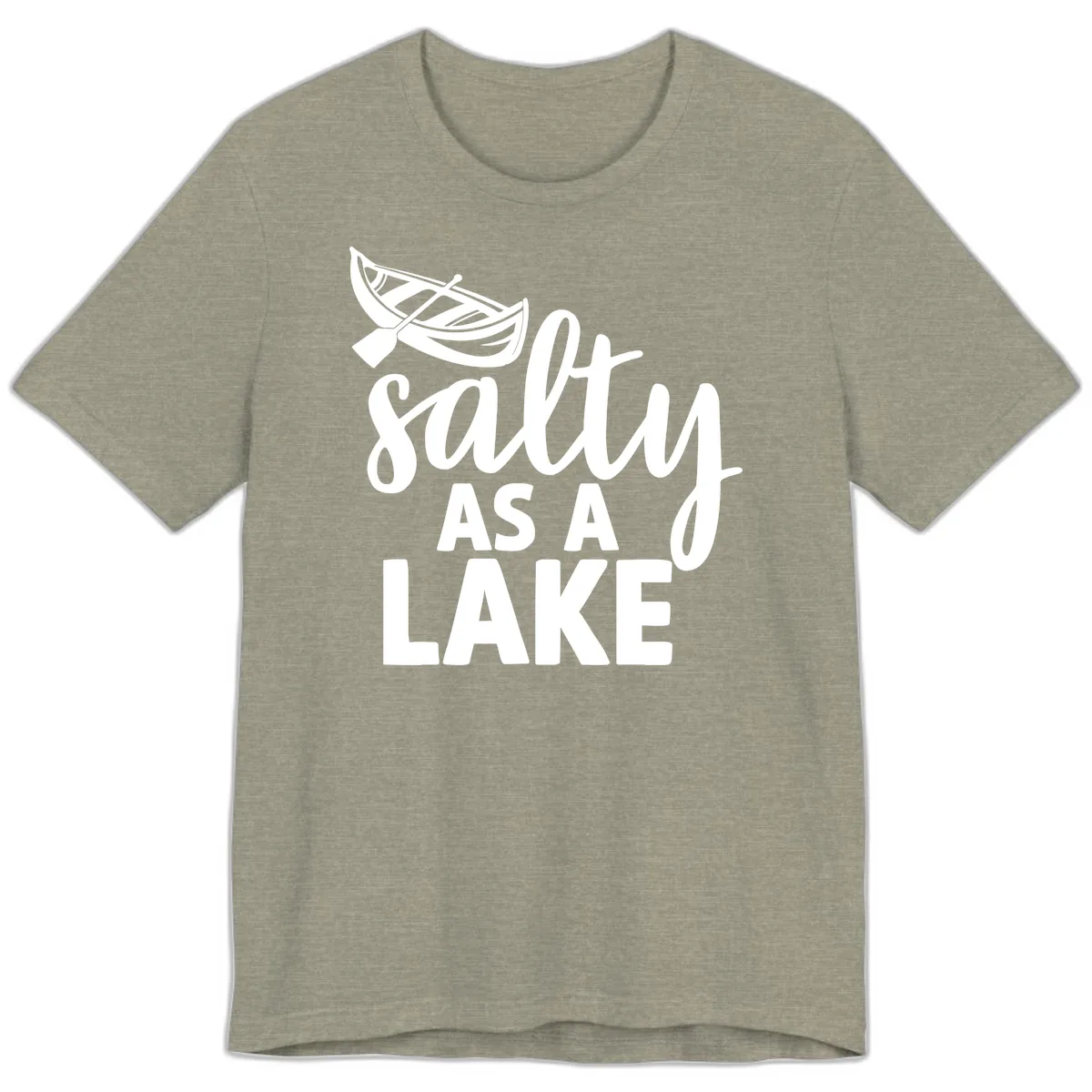 Salty As A Lake Typography Design Premium T-Shirt in Heather Stone