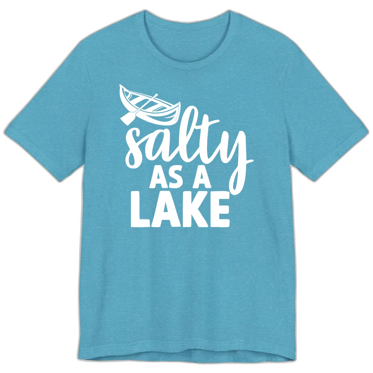 Salty As A Lake Typography Design Premium T-Shirt in Heather Aqua