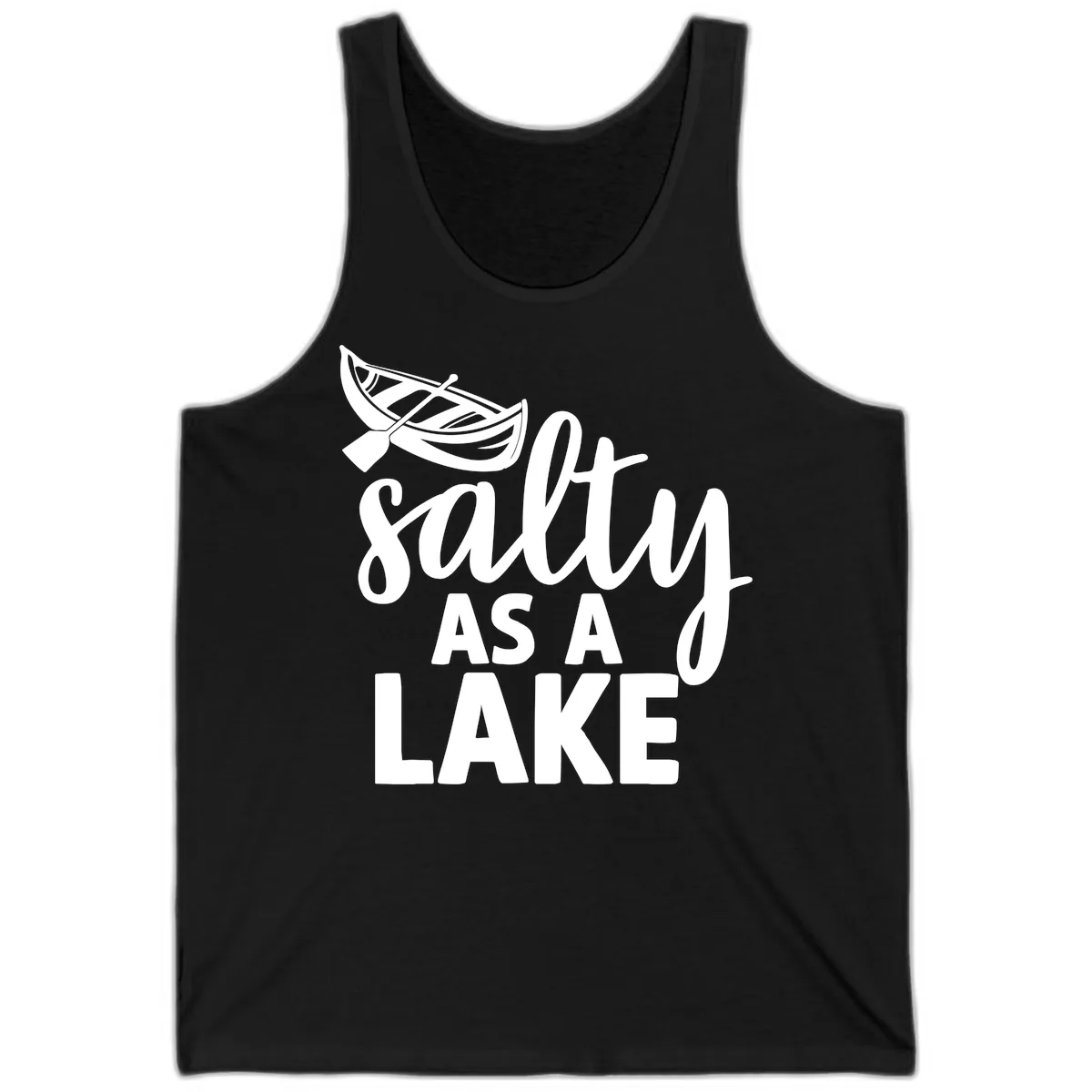 Salty As A Lake Typography Design Tank in Black