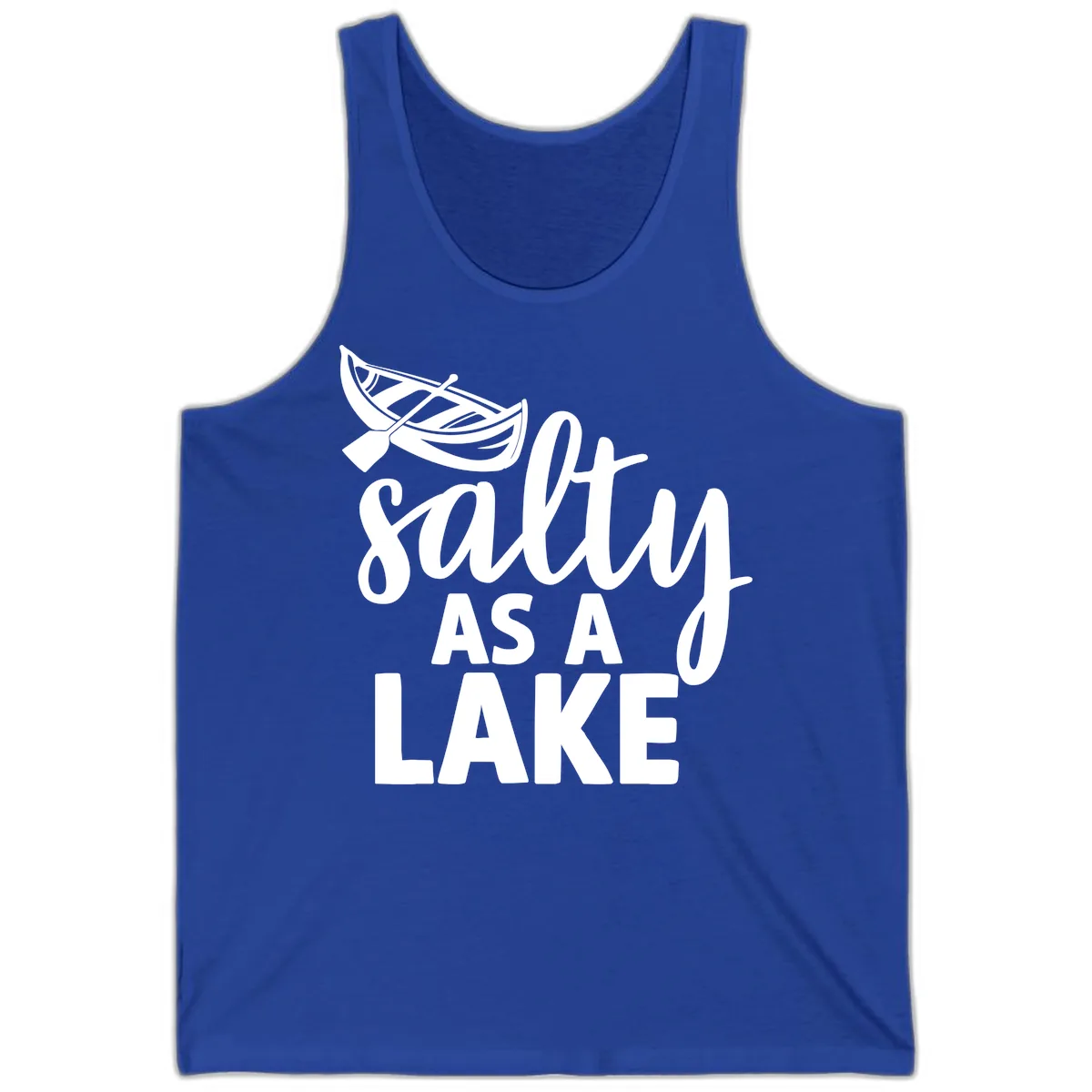 Salty As A Lake Typography Design Tank in True Royal
