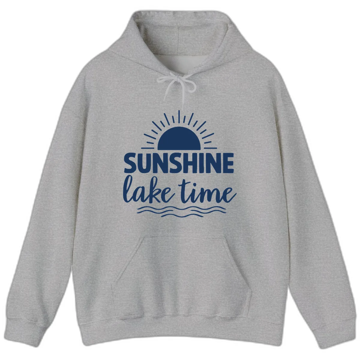 Sunshine Lake Time Design Hoodie in Sport Grey