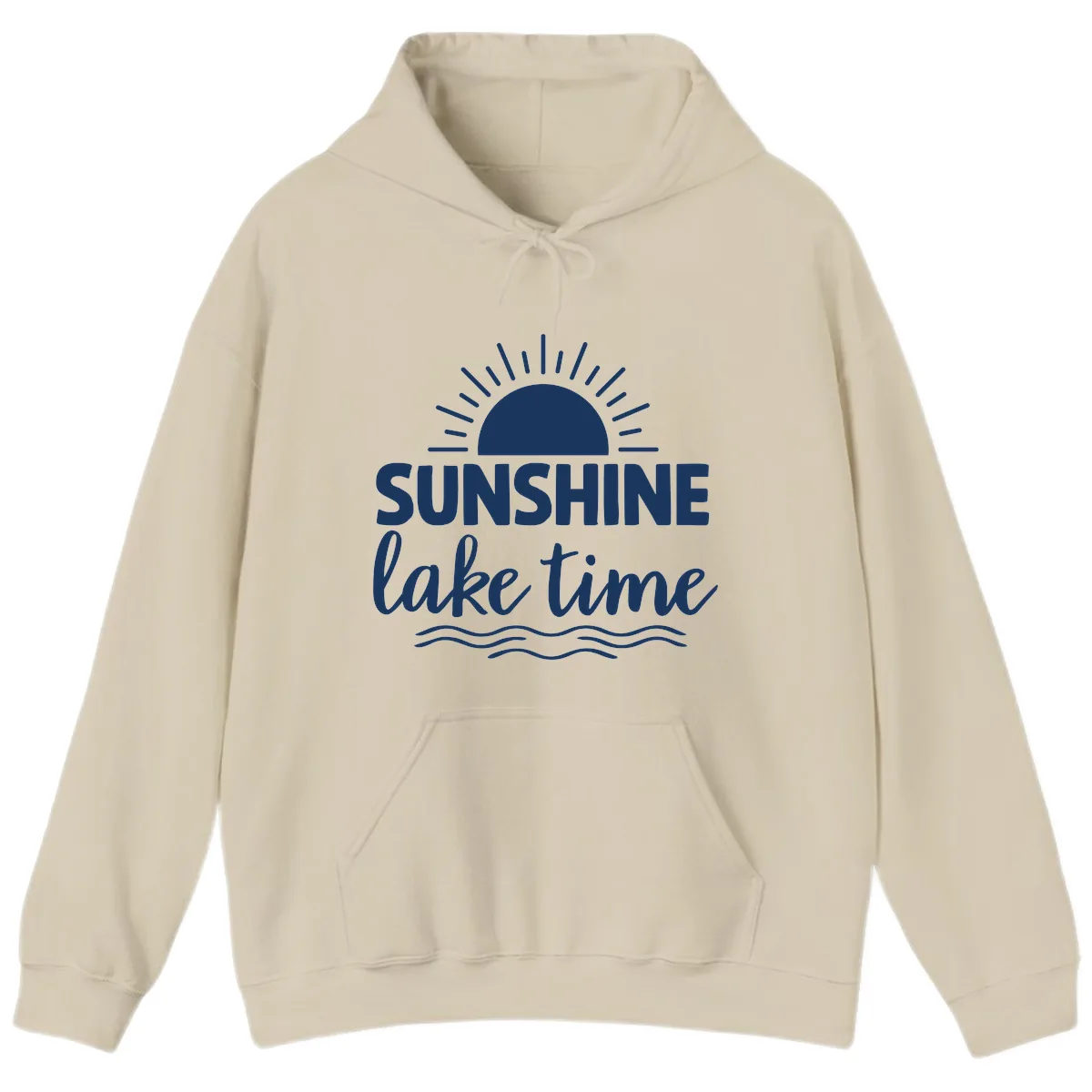 Sunshine Lake Time Design Hoodie in Sand