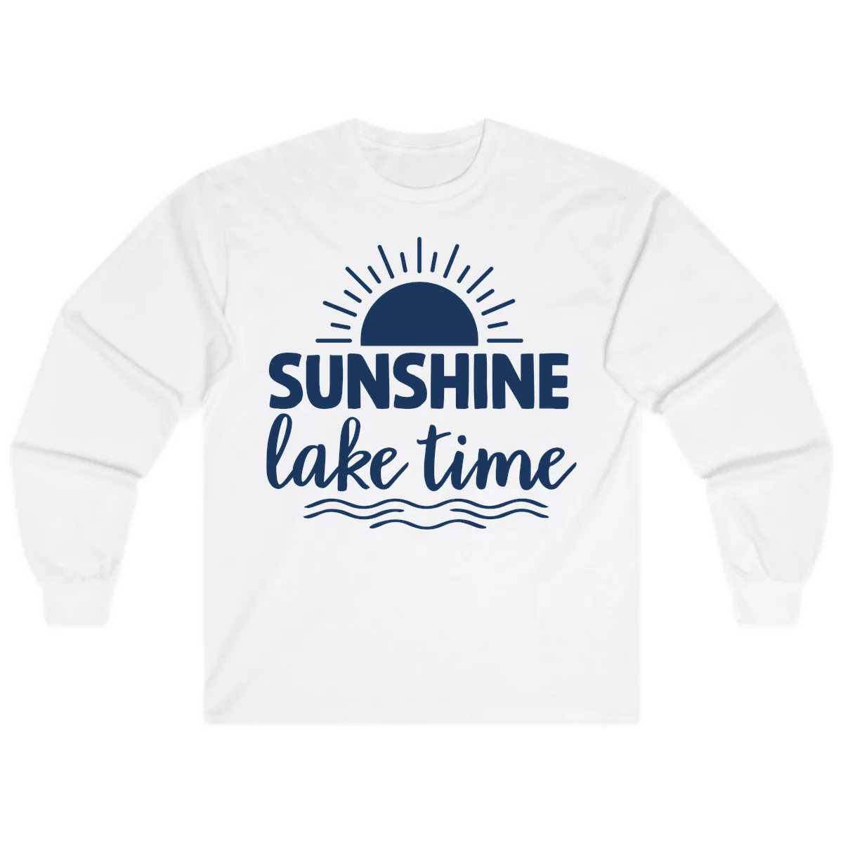 Sunshine Lake Time Design Long Sleeve in White