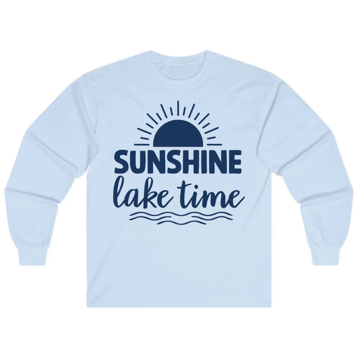 Sunshine Lake Time Design Long Sleeve in Light Blue