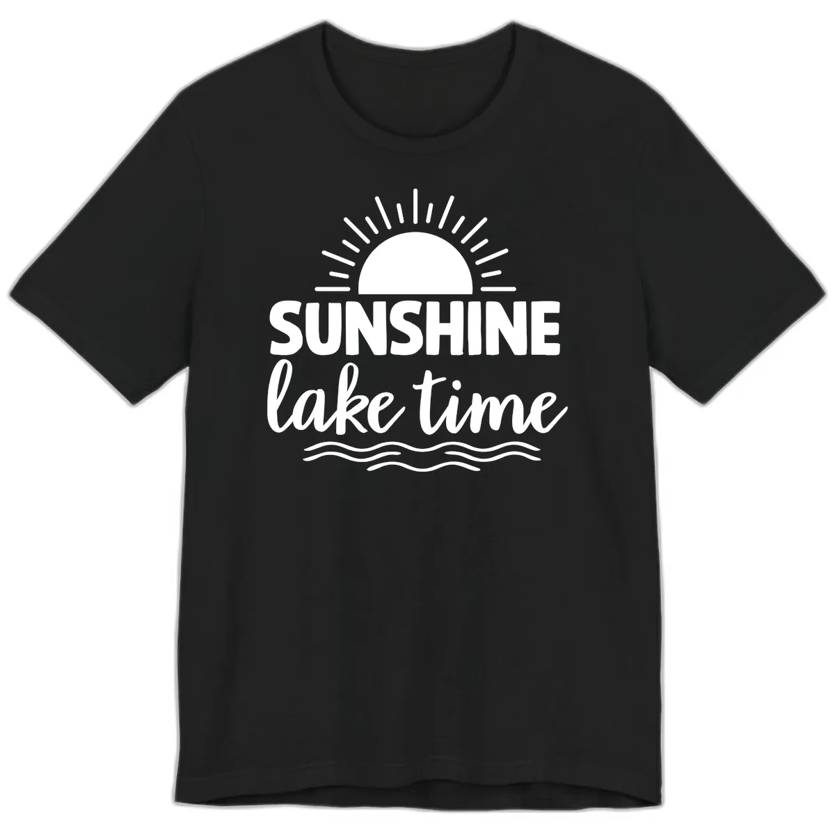 Sunshine Lake Time Design Premium T-Shirt in Black