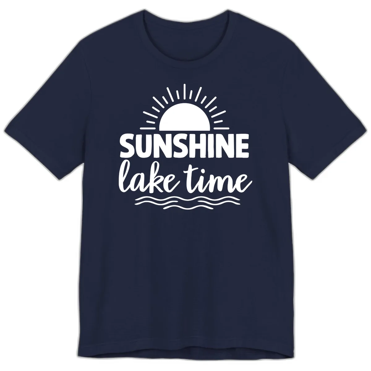 Sunshine Lake Time Design Premium T-Shirt in Navy