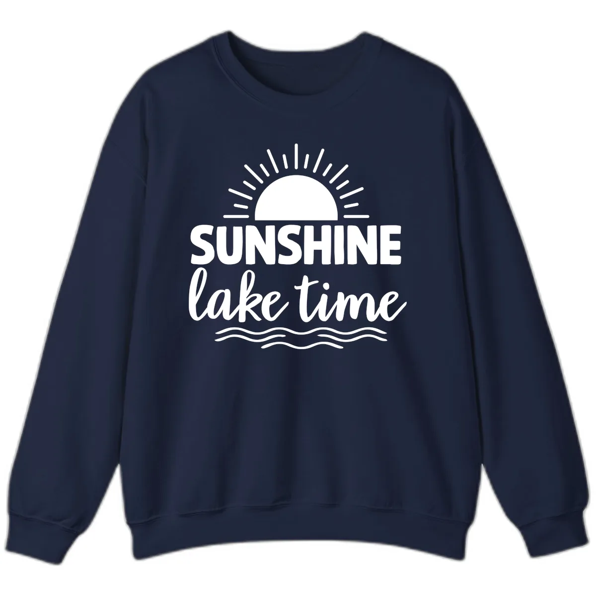 Sunshine Lake Time Design Sweatshirt in Navy
