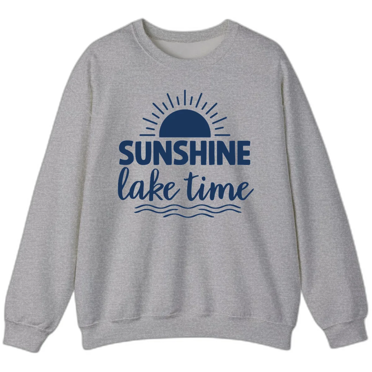 Sunshine Lake Time Design Sweatshirt in Sport Grey