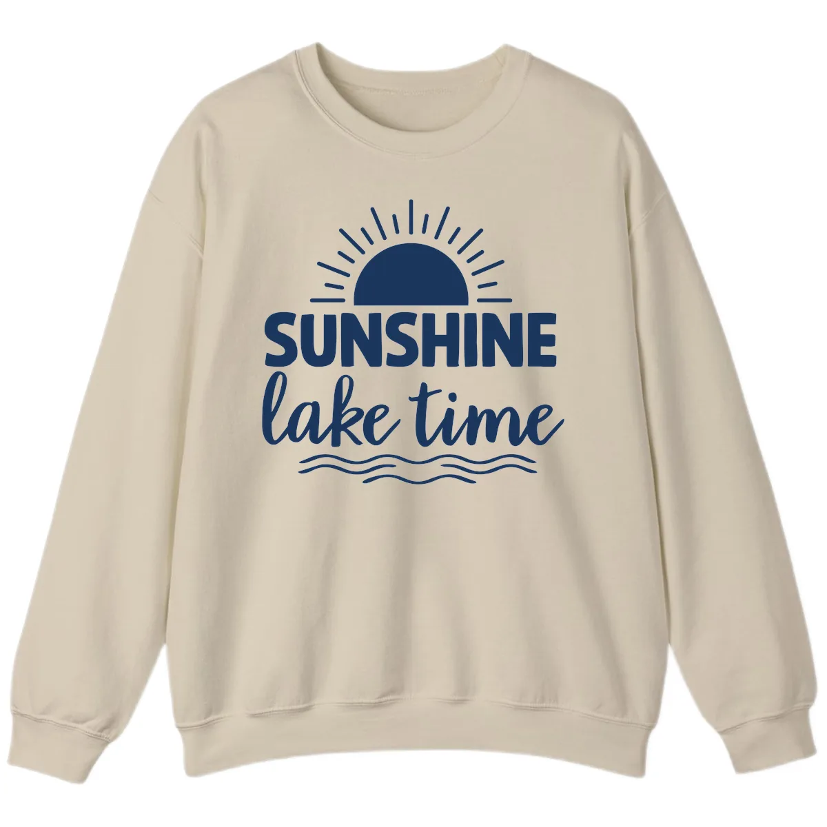 Sunshine Lake Time Design Sweatshirt in Sand