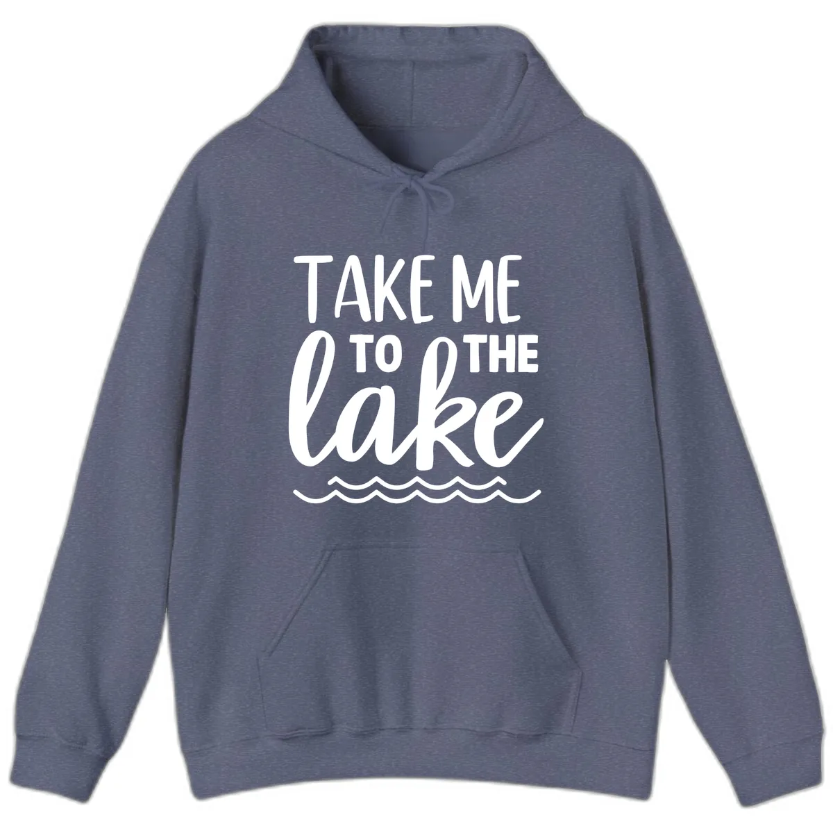 Take Me To The Lake Hoodie in Heather Navy