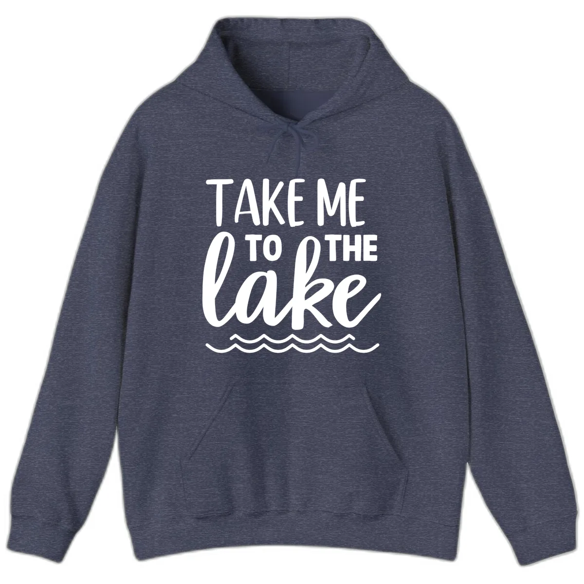 Take Me To The Lake Hoodie in Heather Sport Dark Navy