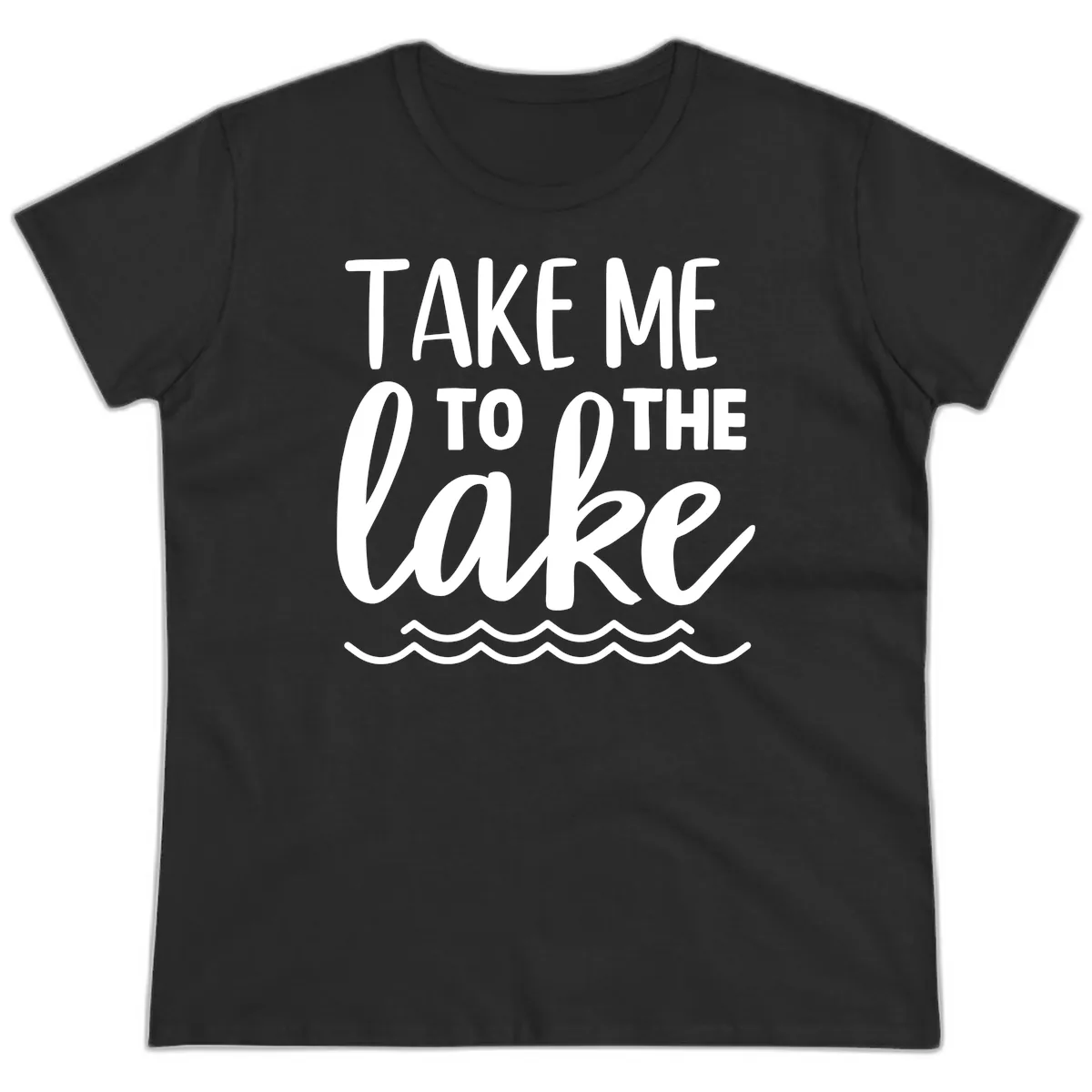 Take Me To The Lake Ladies Tee in Black