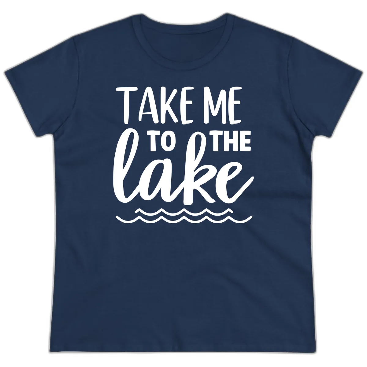 Take Me To The Lake Ladies Tee in Navy