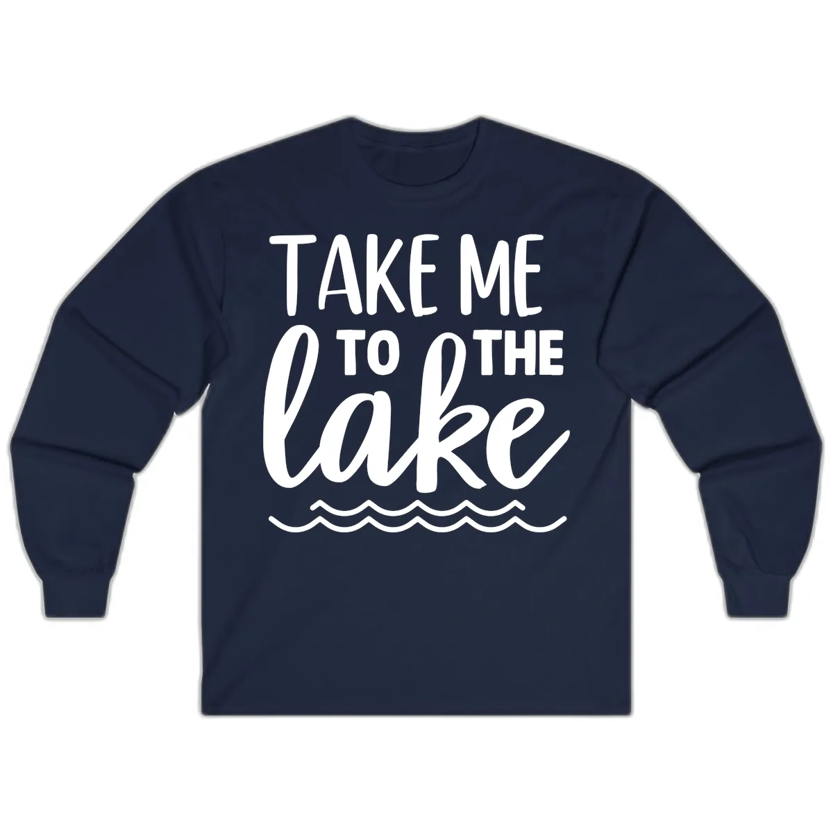 Take Me To The Lake Long Sleeve in Navy