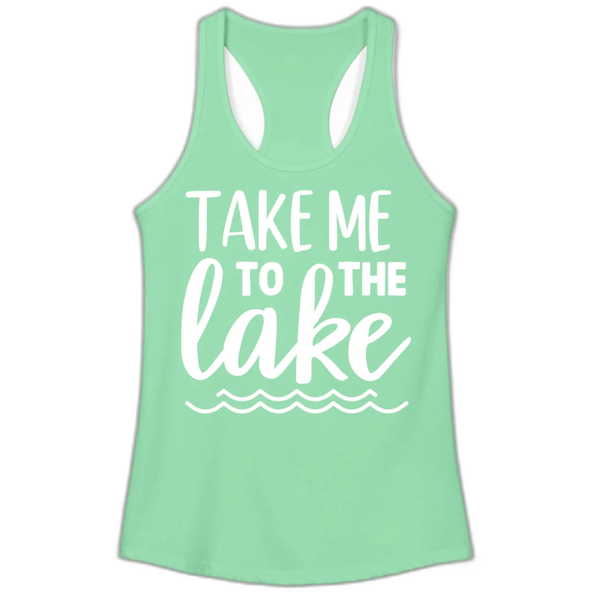 Take Me To The Lake Ladies Tank in Solid Mint