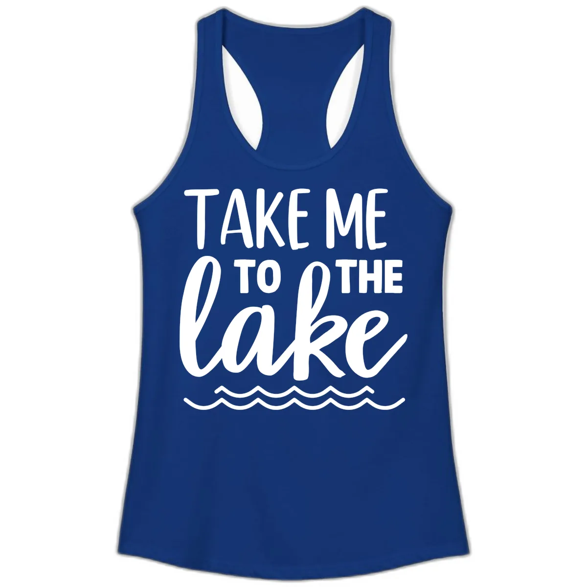 Take Me To The Lake Ladies Tank in Solid Royal