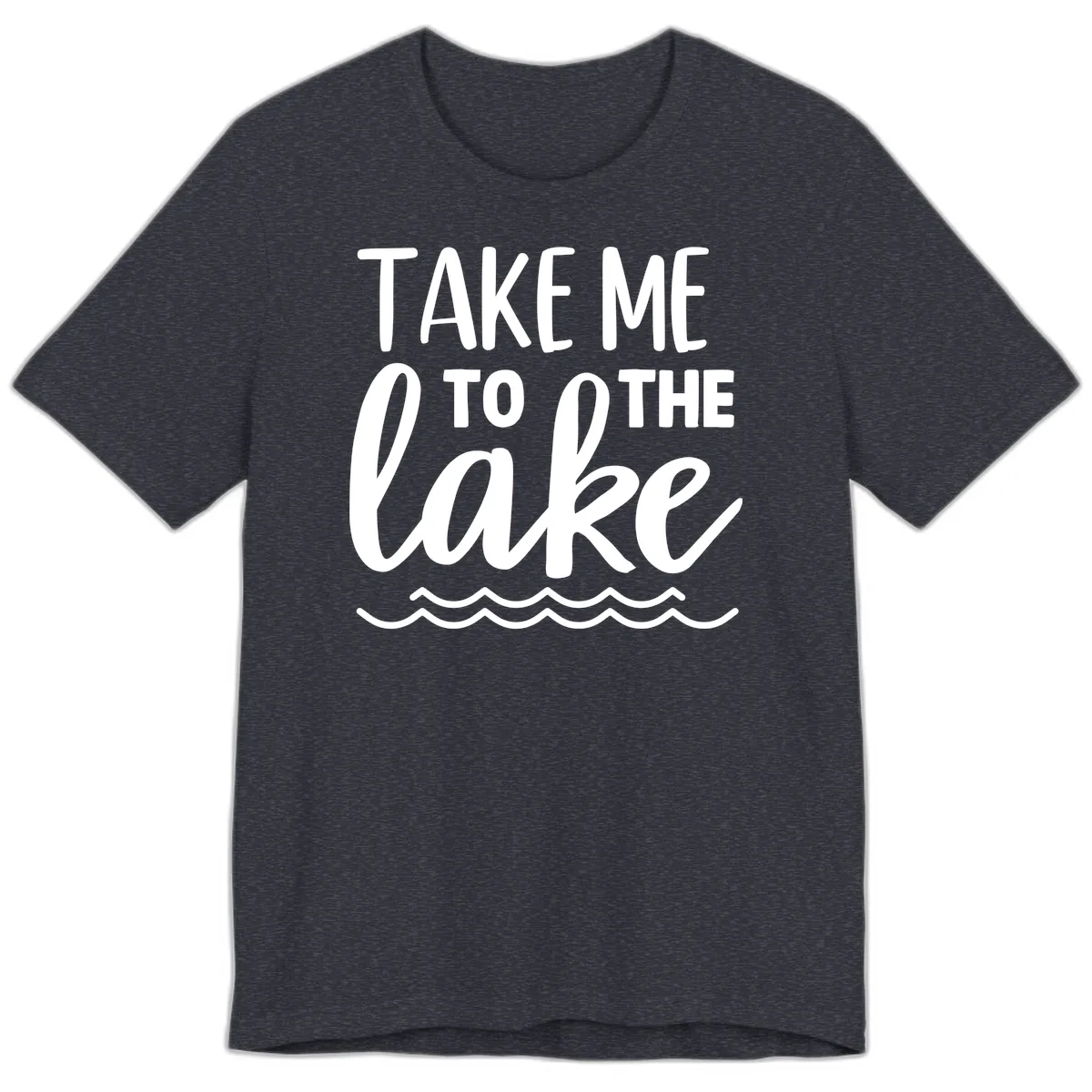 Take Me To The Lake Premium T-Shirt in Heather Navy