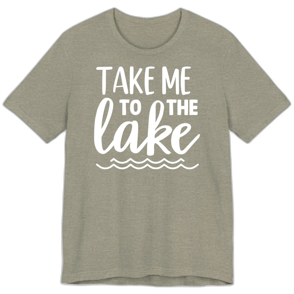 Take Me To The Lake Premium T-Shirt in Heather Stone