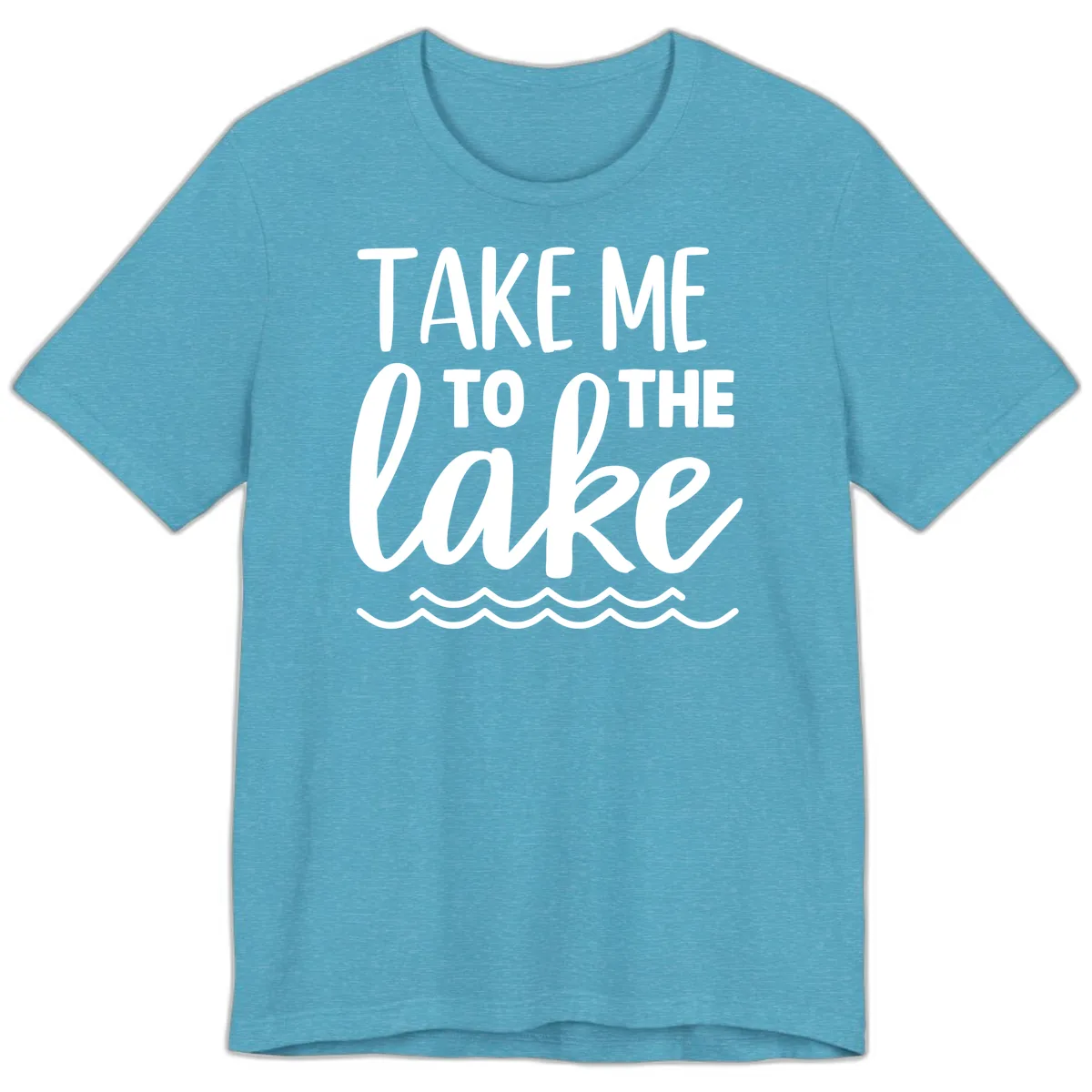 Take Me To The Lake Premium T-Shirt in Heather Aqua