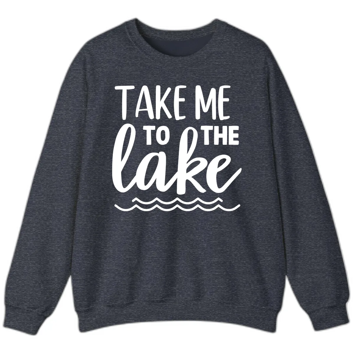 Take Me To The Lake Sweatshirt in Heather Sport Dark Navy