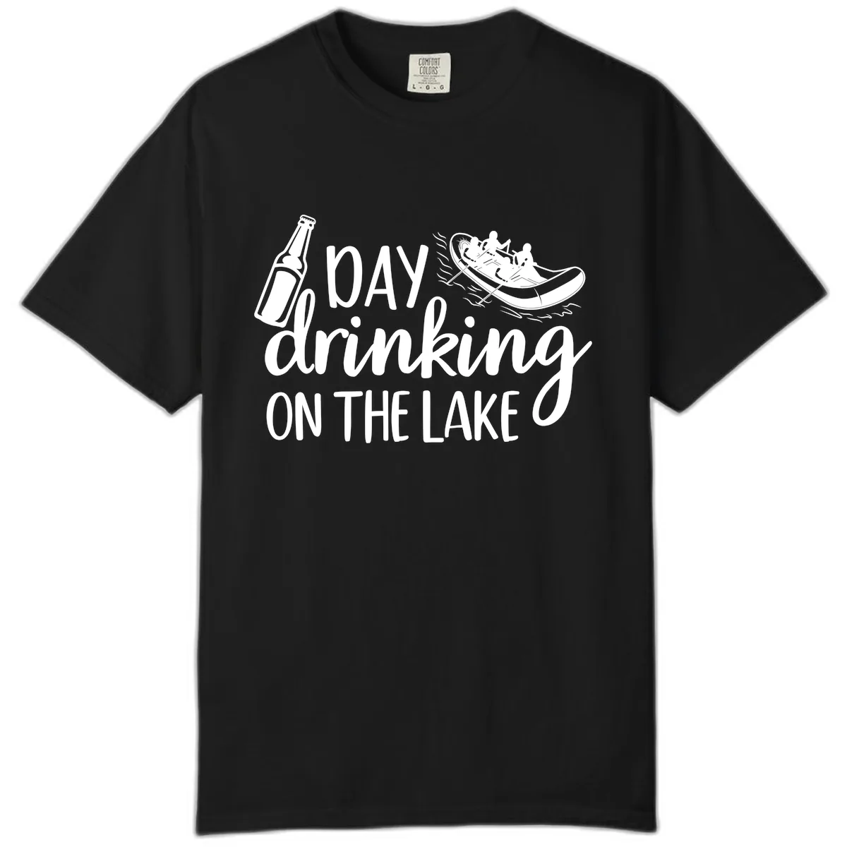 Day Drinking On The Lake Design Comfort Color in Black