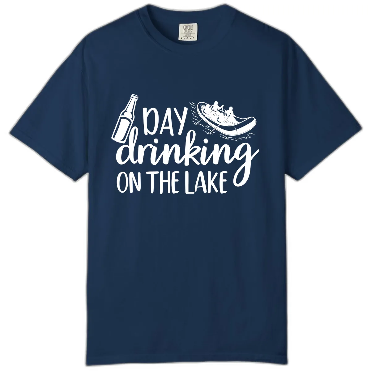 Day Drinking On The Lake Design Comfort Color in Navy