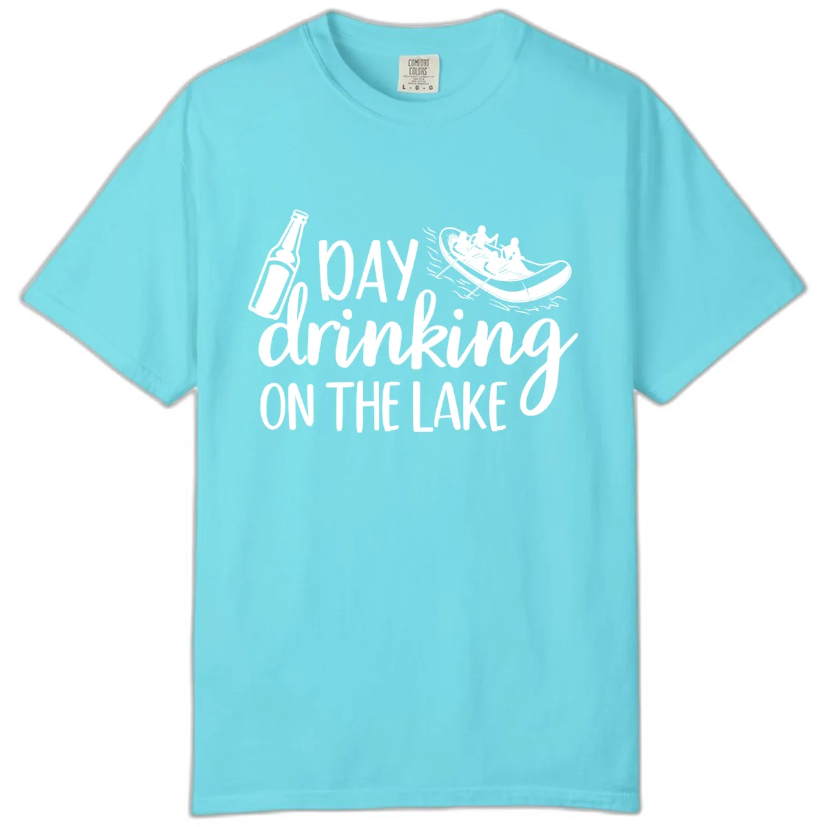 Day Drinking On The Lake Design Comfort Color in Lagoon Blue