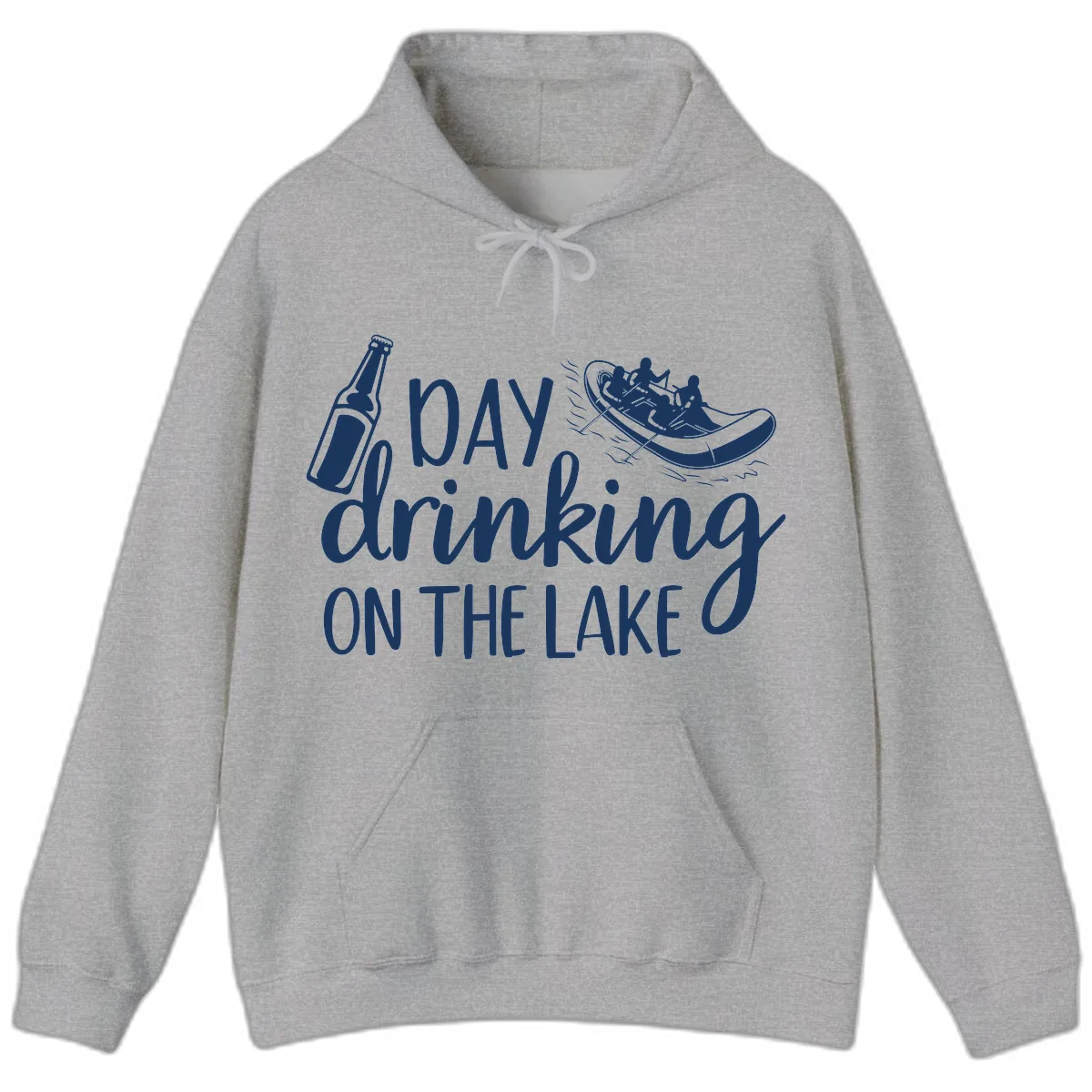 Day Drinking On The Lake Design Hoodie in Sport Grey