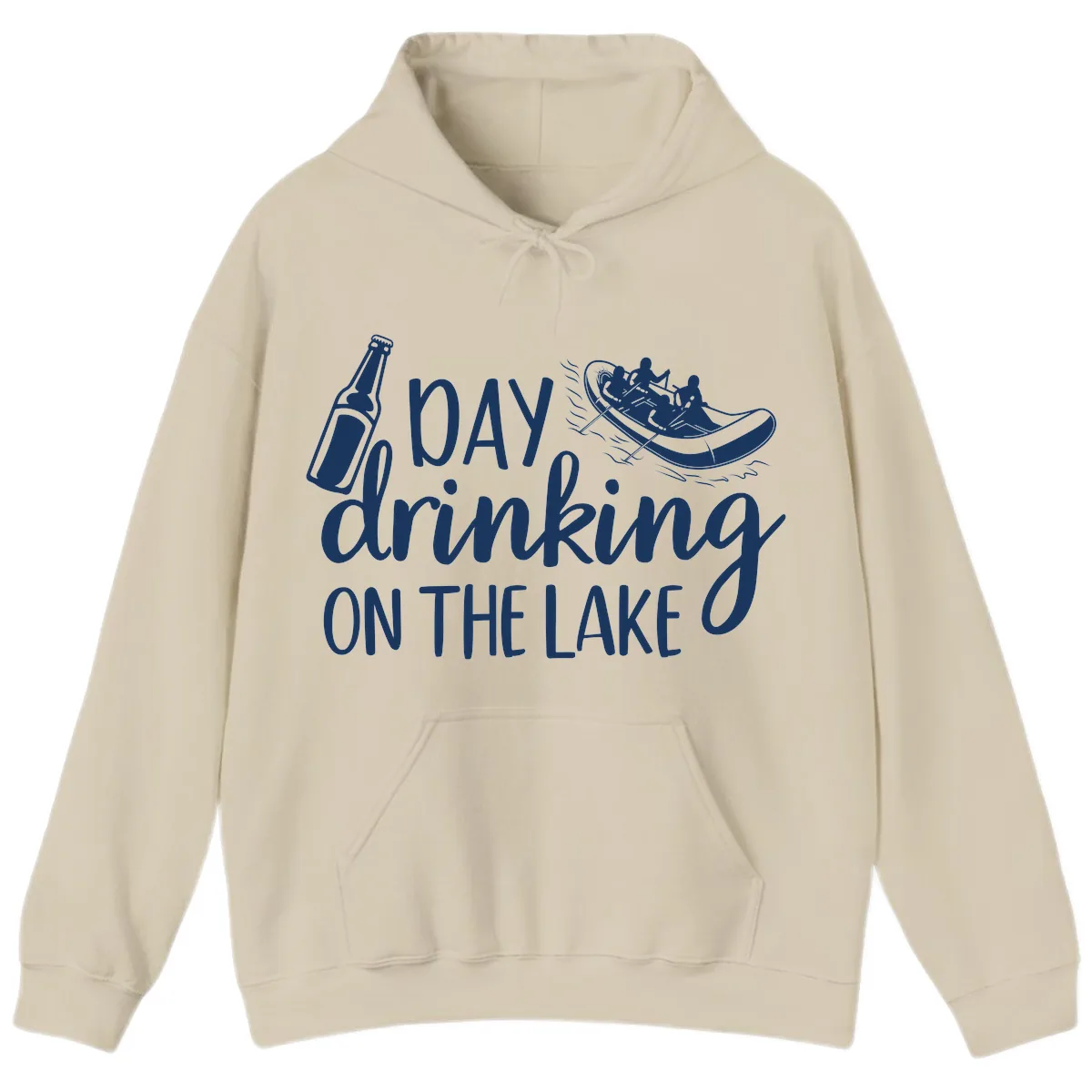 Day Drinking On The Lake Design Hoodie in Sand