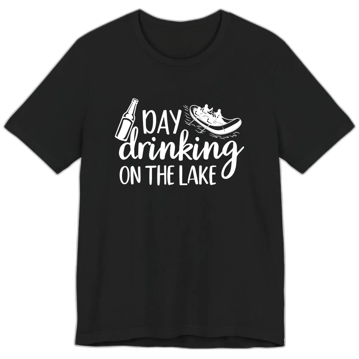 Day Drinking On The Lake Design Premium T-Shirt in Black