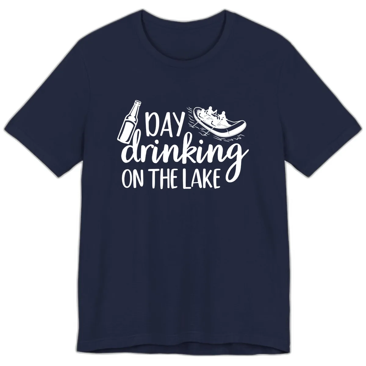 Day Drinking On The Lake Design Premium T-Shirt in Navy