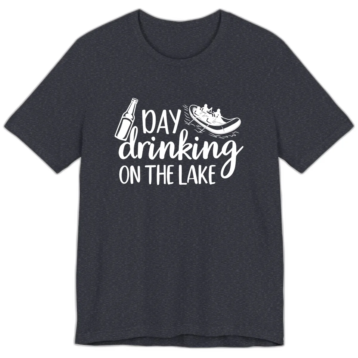 Day Drinking On The Lake Design Premium T-Shirt in Heather Navy