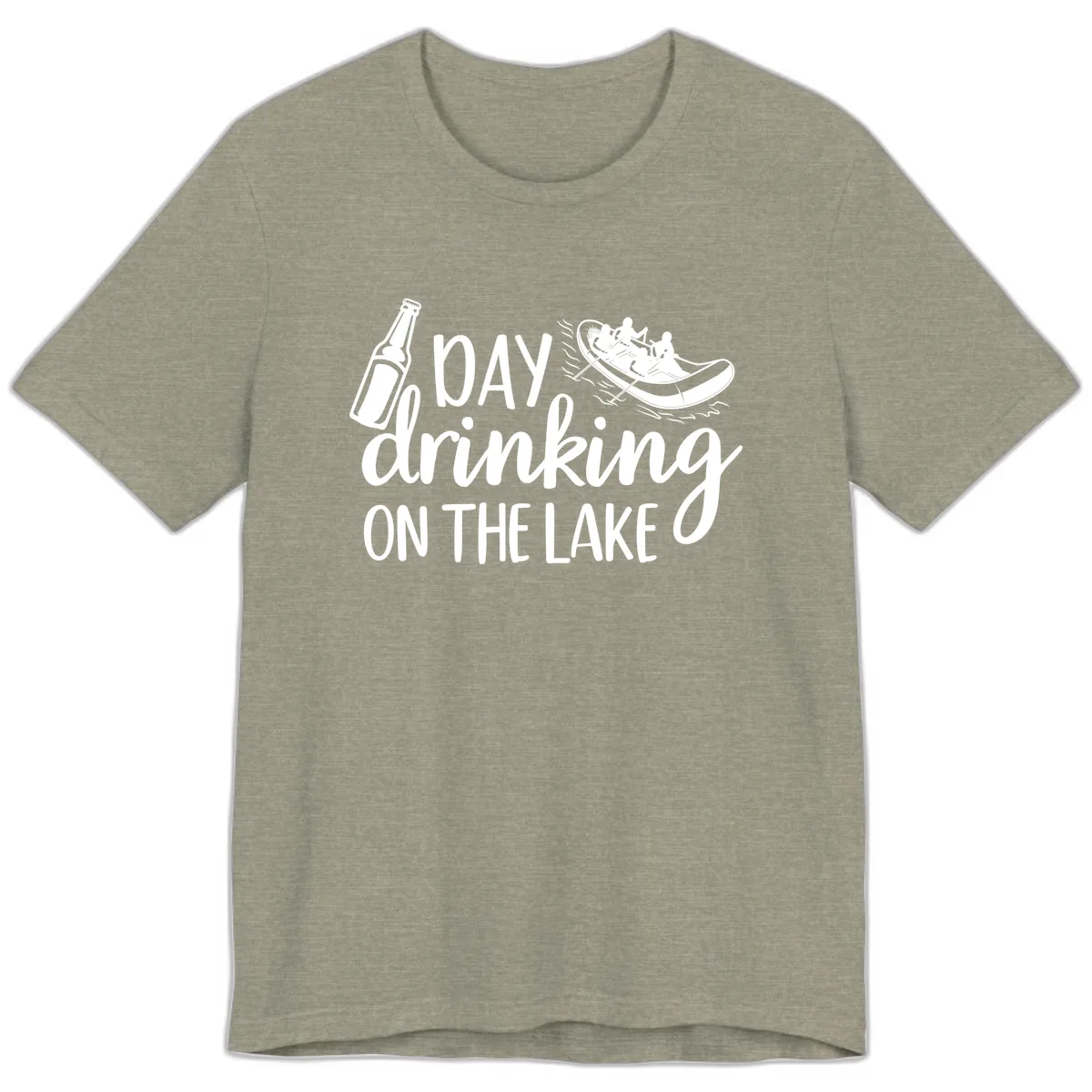 Day Drinking On The Lake Design Premium T-Shirt in Heather Stone
