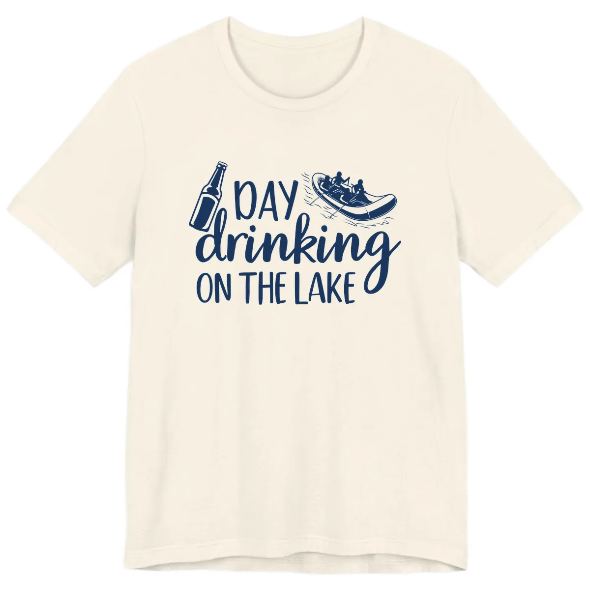 Day Drinking On The Lake Design Premium T-Shirt in Natural
